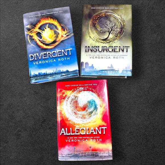 Divergent Trilogy Veronica Roth 1st Ed Hardcover Divergent Insurgent Allegiant - Picture 3 of 6
